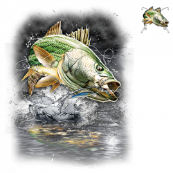 JUMPING STRIPED BASS W/CREST 20430D0